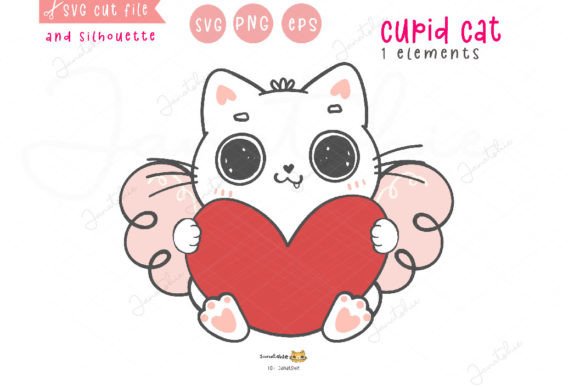 Cute Valentine Cupid Cat Svg Cut File Review