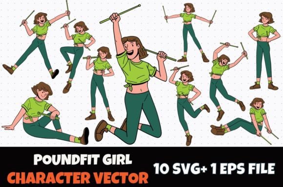 Reviewing 10 Poundfit Girl Cartoon Vector SVG