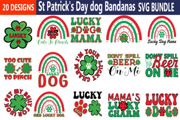 St Patrick s Day Dog Bandanas Svg Bun